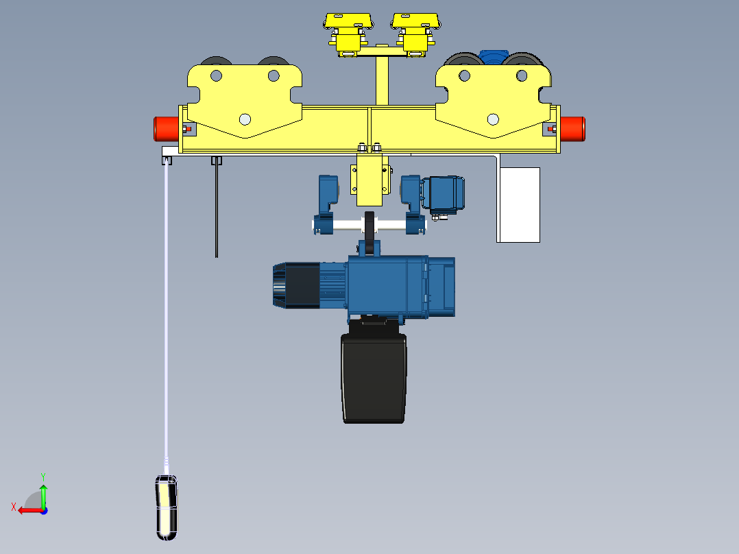 LXT2T-3mh=6m起重机三维模型后视图