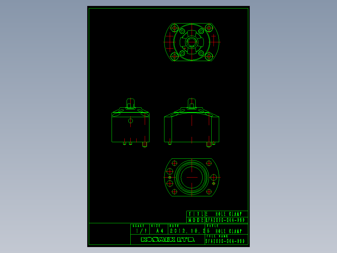 KOSMEKSFA2000-G0A-090多系列多零件图纸模型多系列多零件图纸模型