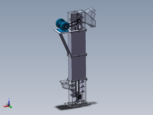 分享一套斗式提升机设计模型（SW2014含所有特征）