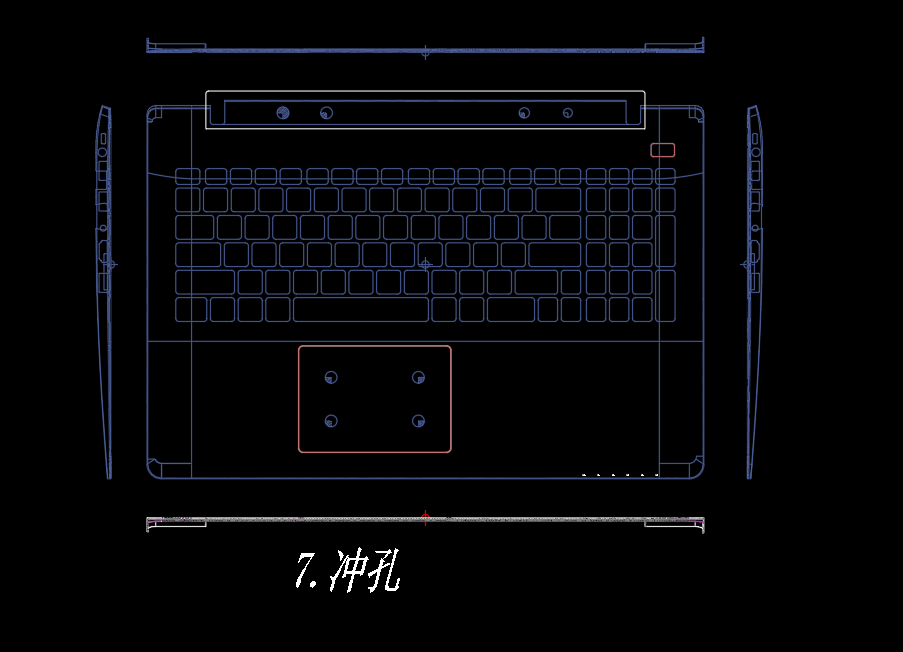 电脑外壳冲孔模具CAD设计图纸