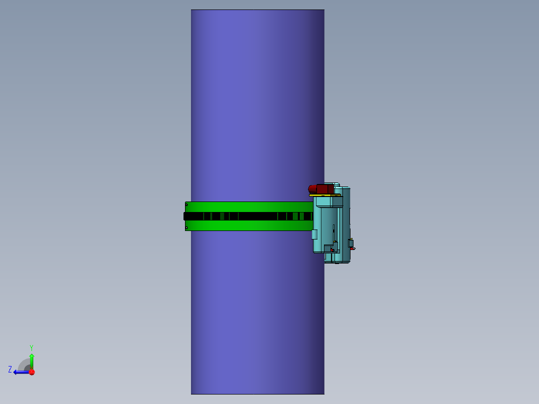 管道自动焊接小车机械系统设计（二维CAD图纸+三维SW+论文）右视图
