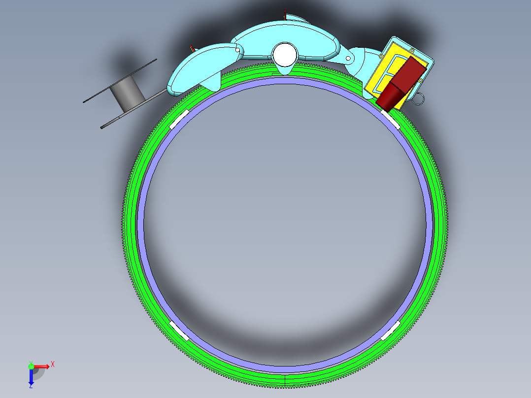 管道自动焊接小车机械系统设计（二维CAD图纸+三维SW+论文）俯视图
