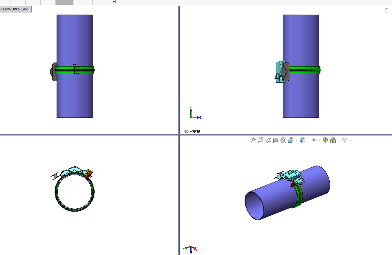 管道自动焊接小车机械系统设计（二维CAD图纸+三维SW+论文）