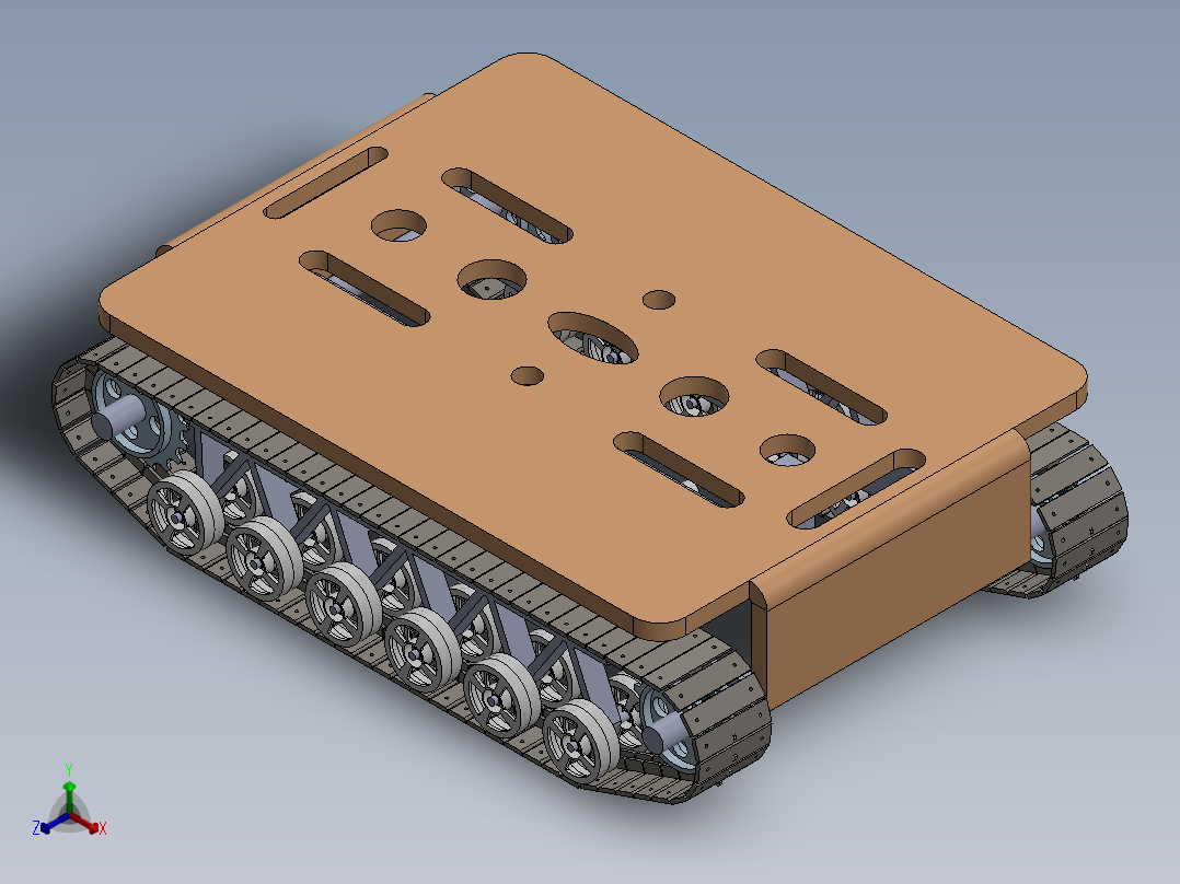 履带车正等轴测图