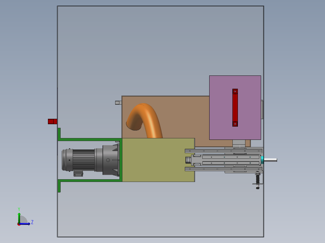 折叠伞甩干打包机solidworks2022左视图