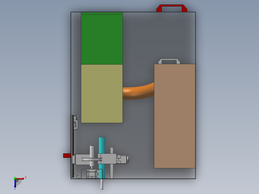 折叠伞甩干打包机solidworks2022俯视图