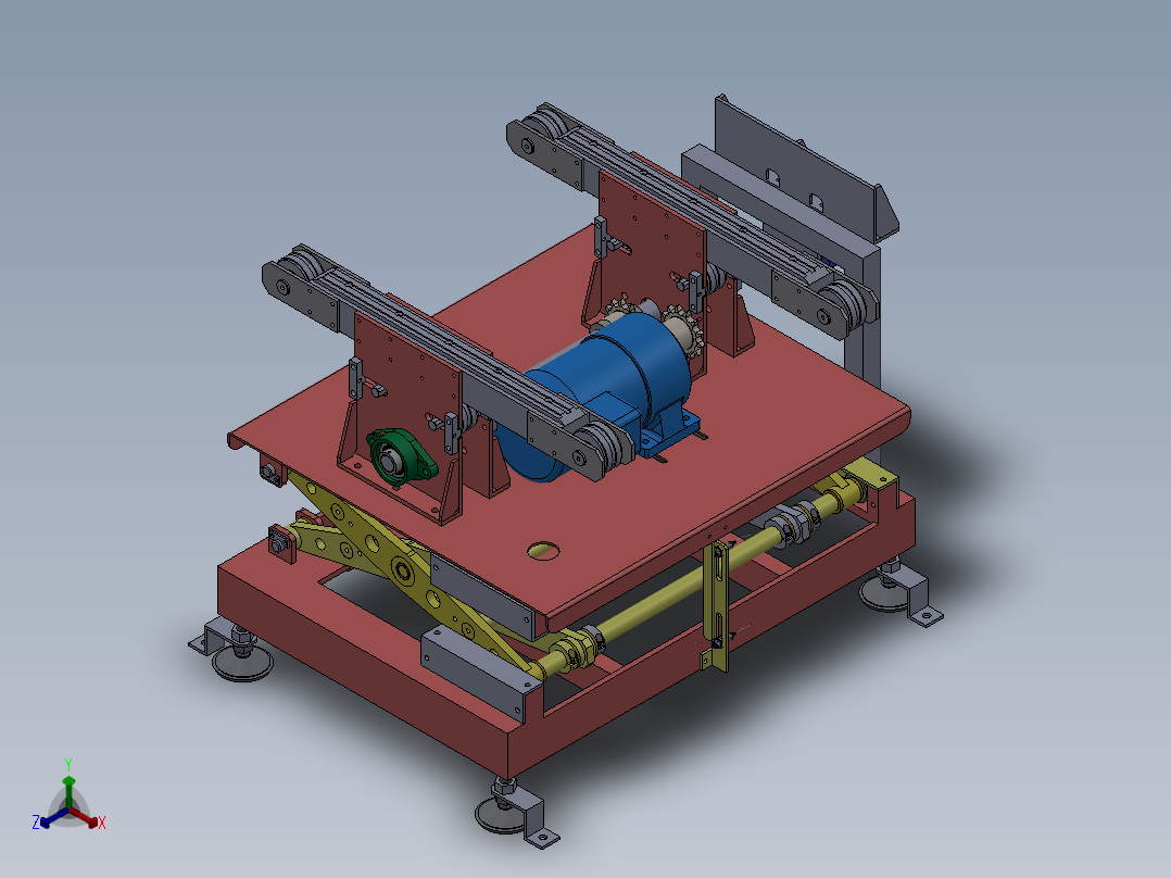 剪叉式升降机 、剪式液压升降机正等轴测图