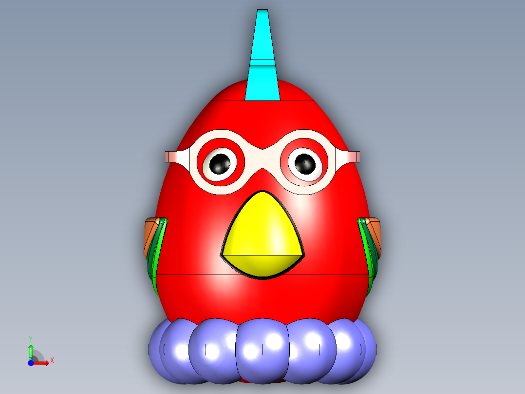 B2004441-GrabCad 鸡玩具前视图