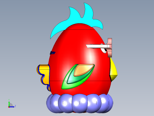 B2004441-GrabCad 鸡玩具左视缩略图