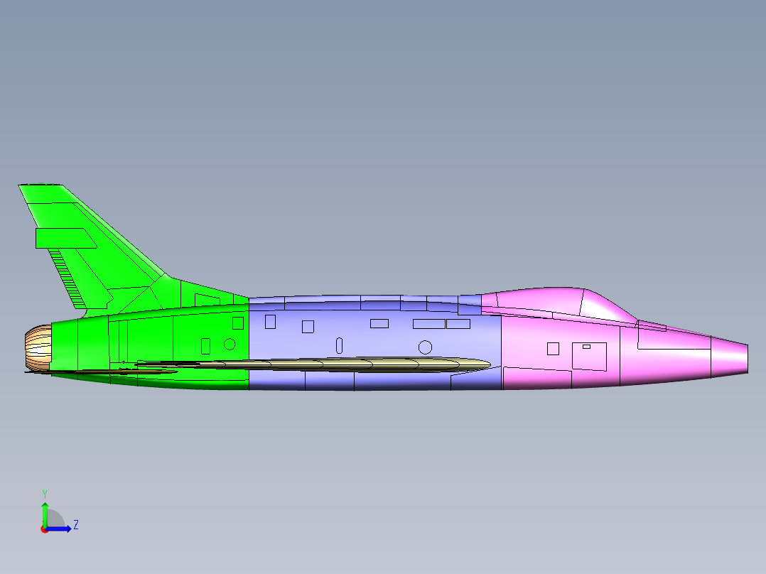 B3004162-北美F-100D超级佩刀战斗机左视图