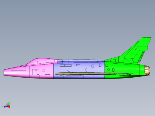B3004162-北美F-100D超级佩刀战斗机右视缩略图