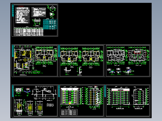 六层一梯两户住宅楼建筑图(1520平方)MF35