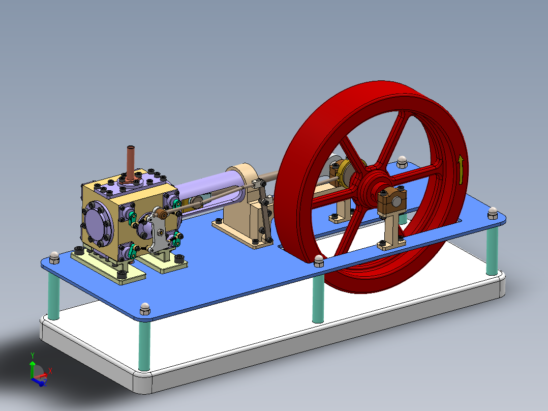 蒸汽机simplified-corliss-steam-engine-2837-模型格式为 stp sw