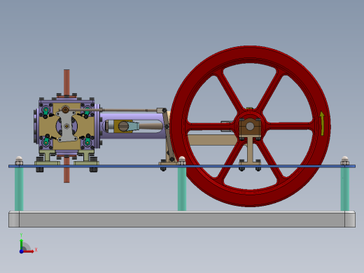 蒸汽机simplified-corliss-steam-engine-2837-模型格式为 stp sw前视缩略图
