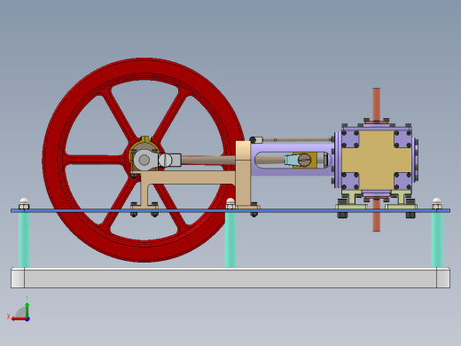蒸汽机simplified-corliss-steam-engine-2837-模型格式为 stp sw后视缩略图