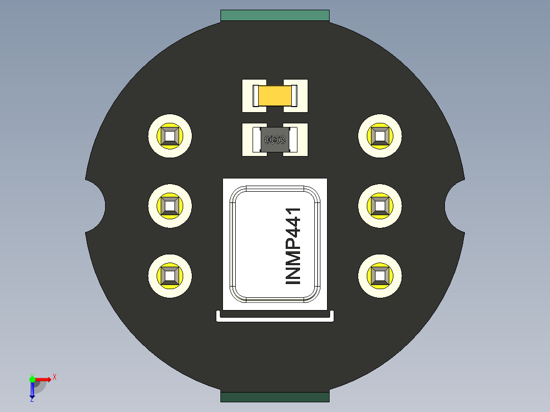 INMP441全向数字麦克风模块模型俯视图