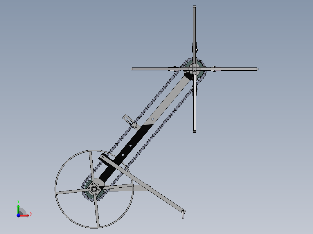 滴灌带回收机的设计含开题、SW三维及6张CAD图前视图