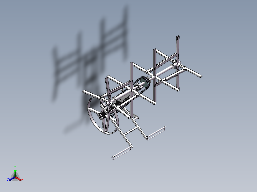 滴灌带回收机的设计含开题、SW三维及6张CAD图正等轴测图