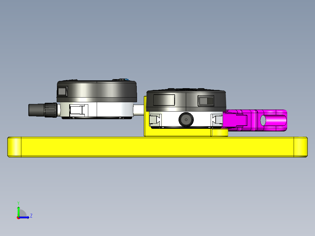 夹具拨盘检查杆制动系统左视图