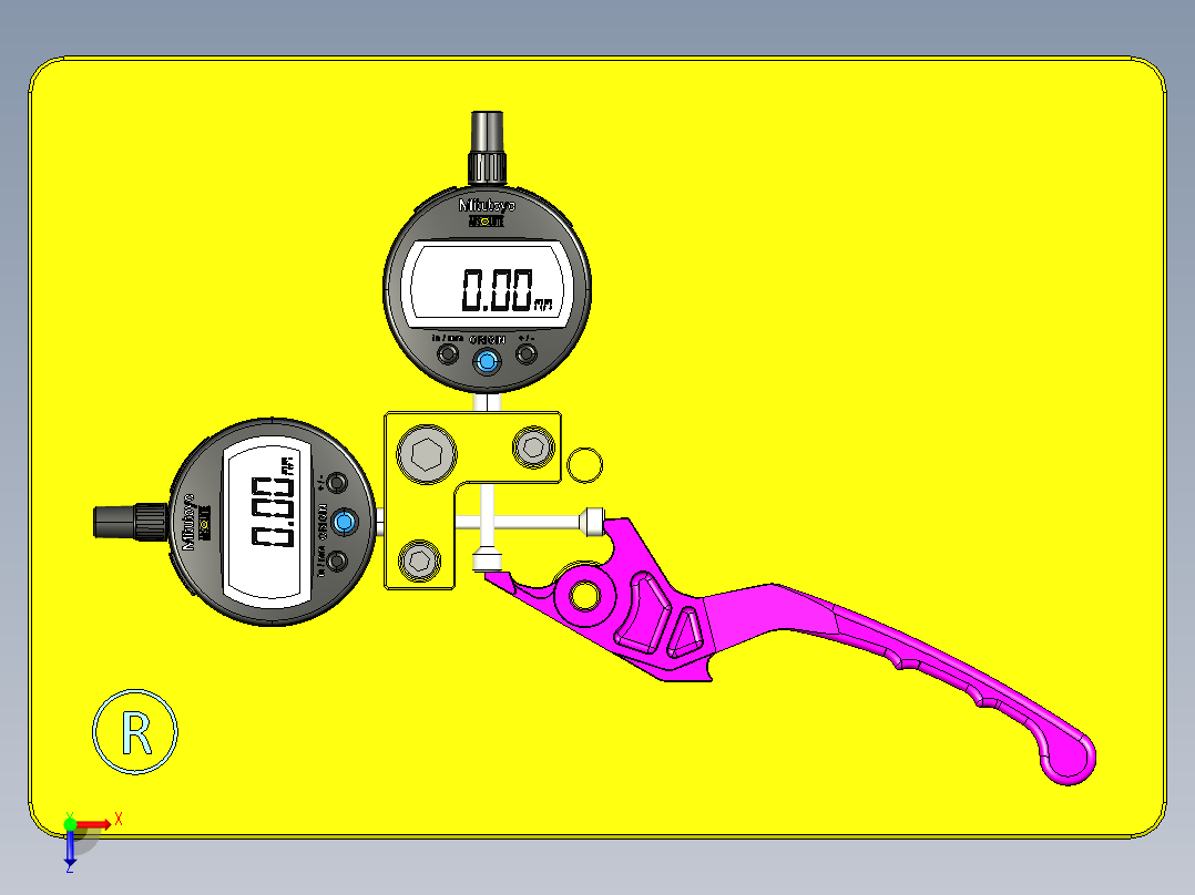 夹具拨盘检查杆制动系统俯视图