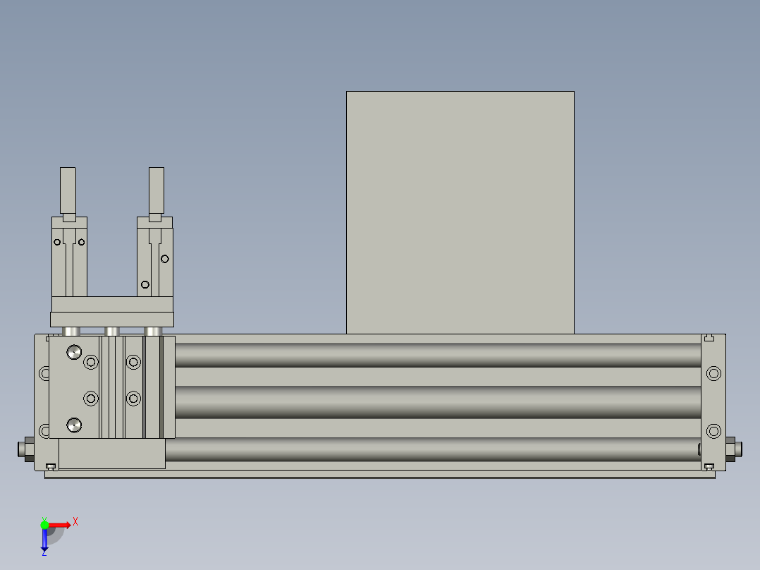 三合一取料机构总成俯视图