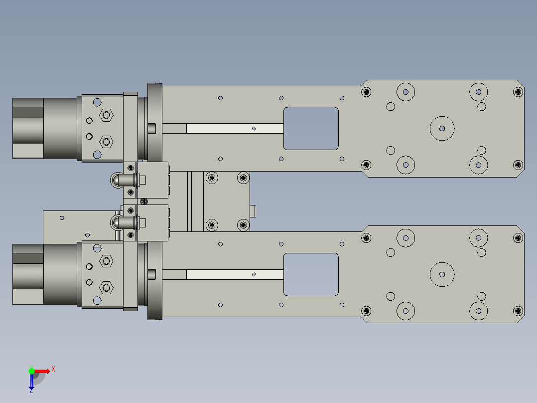 翻转机构装配俯视图