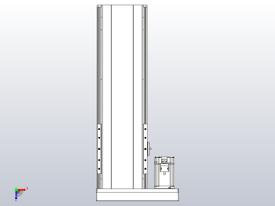 日规模组半封闭丝杆TPA-HNR-202D-2510C-L400-MR-Y-P75-N3俯视图