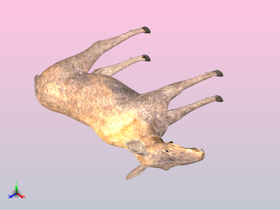 麋鹿的女正等轴测图