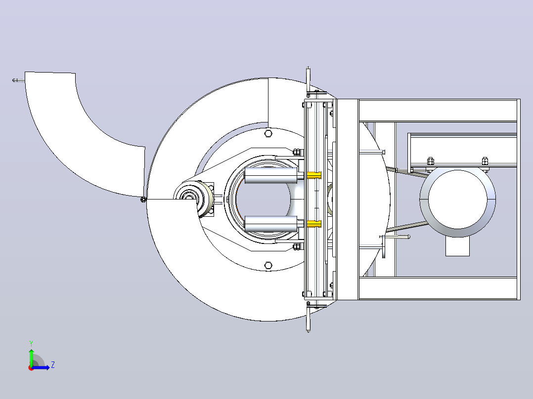 缠绕机 绕线机winding-machine-1833-模型格式为 igs rpt左视图