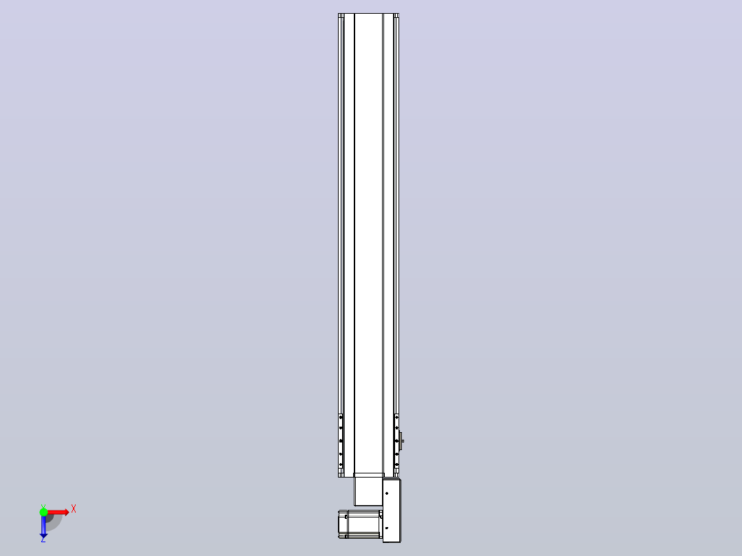 皮带直线轴半封闭可选导轨TPA-HNB-175D-140-L1050-MR-Y-P75-N3俯视图