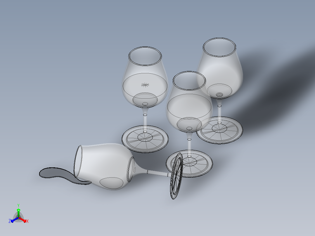 酒杯 (2)正等轴测图