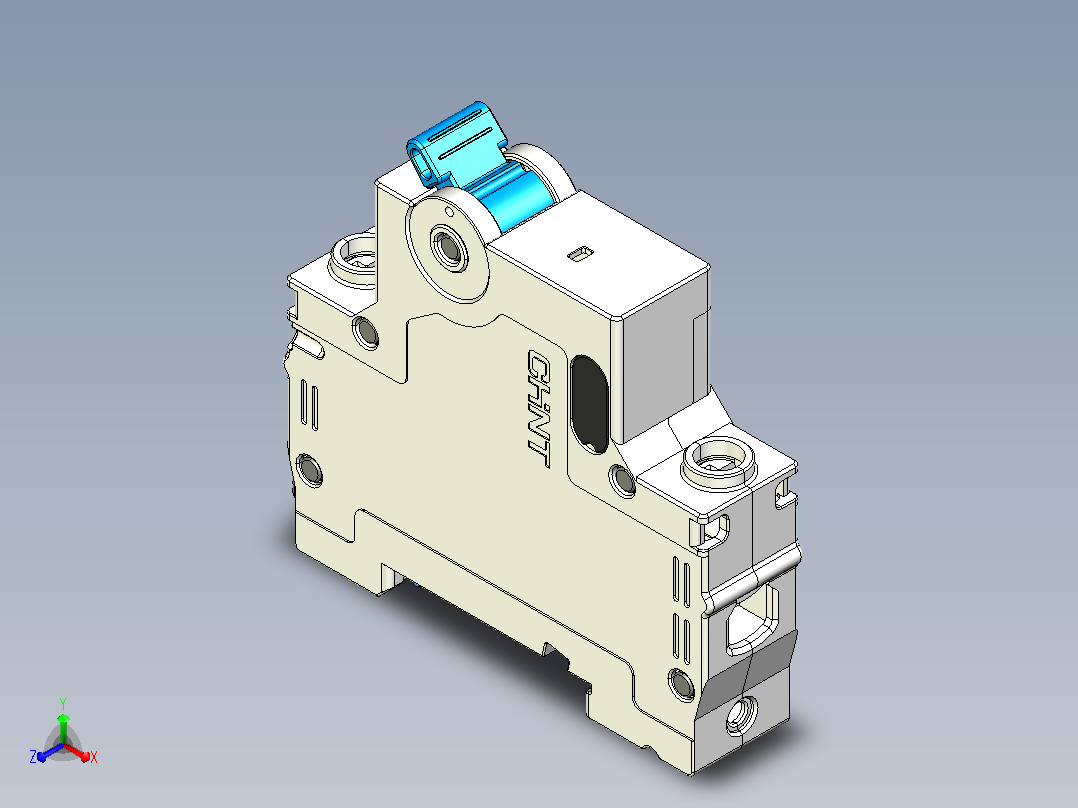 NXB-63 1P小型断路器三维模型202307正等轴测图