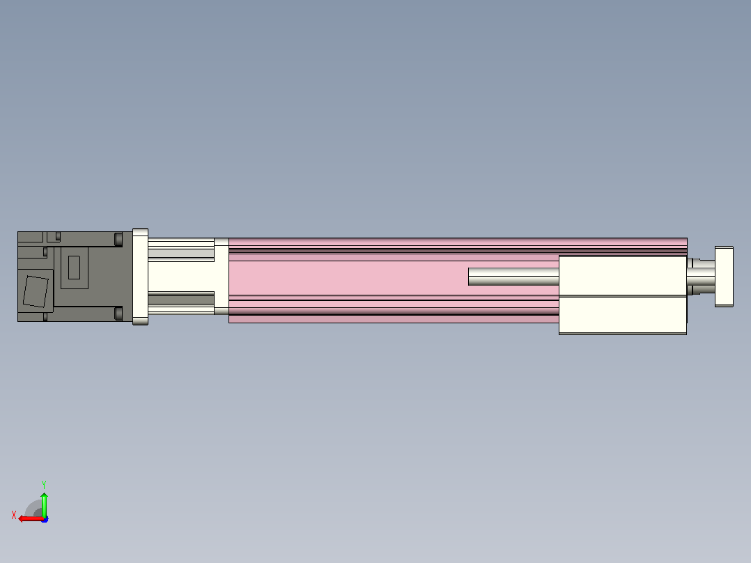MTC32-200-P#-D-M200W-R MTC32电缸 200W伺服电机直连 带导杆支架后视图
