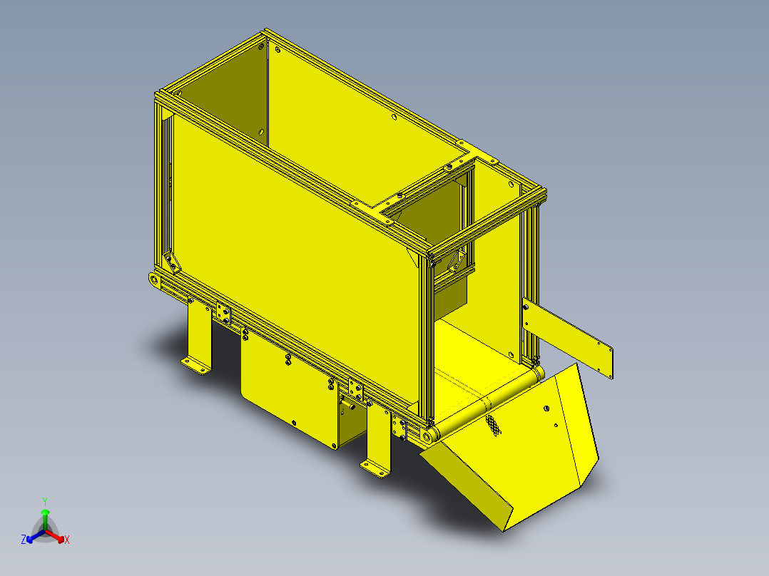 皮带输送机料斗正等轴测图