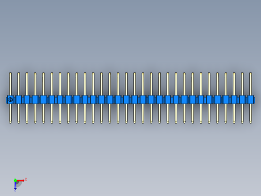 彩色公排针 100mil 2.54mm 系列-DS1022_blue_3x30p_100mil_TypeD_rev1.0俯视缩略图