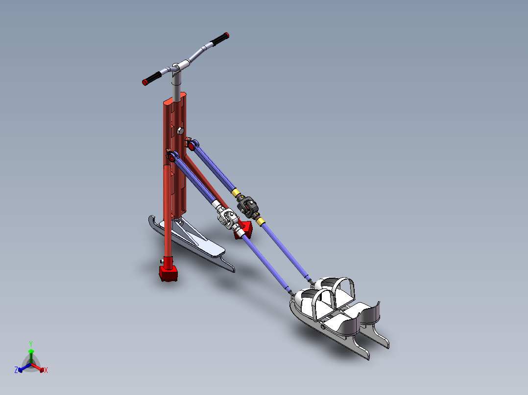 滑冰车正等轴测图