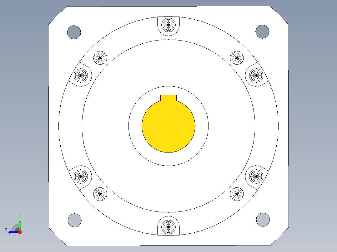 直齿孔PLE160-L2 35-114.3-200-M12.stp右视图