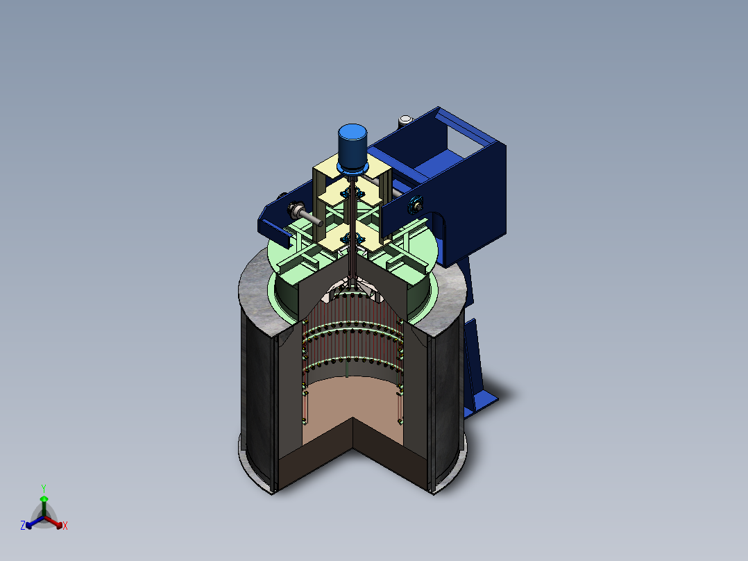 金属热处理炉正等轴测图