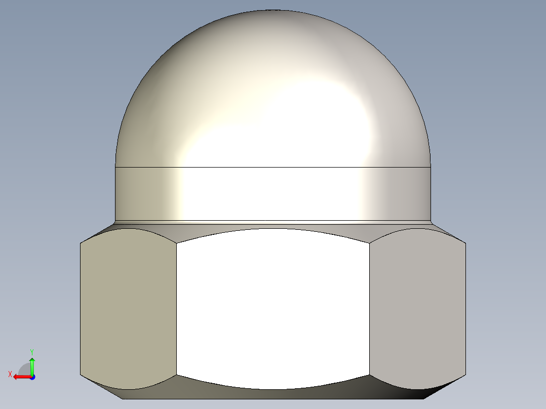 盖帽螺母- M4至M20后视图
