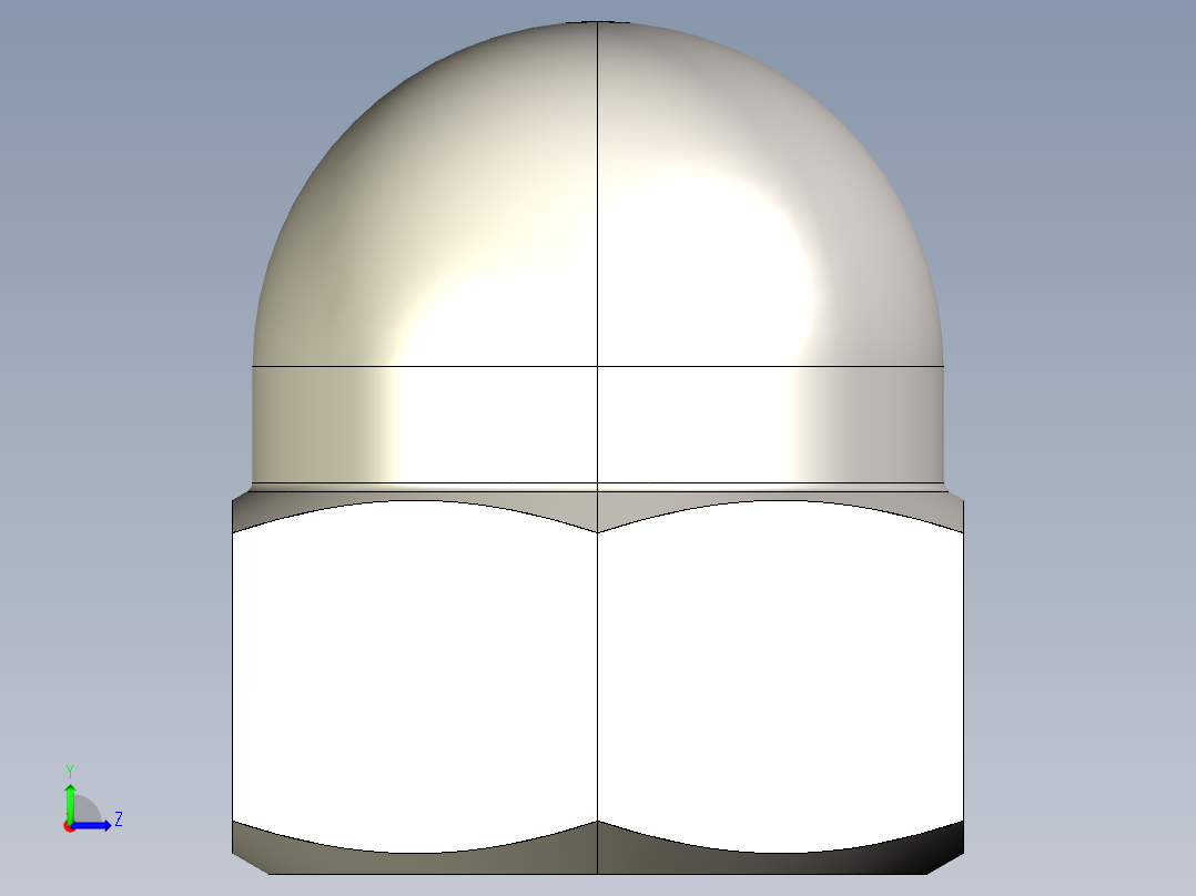 盖帽螺母- M4至M20左视图