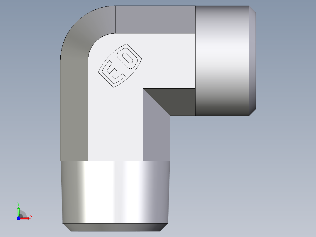 卡套式工业通用硬管接头EO_Male_stud_elbow_WE15LR71X前视图