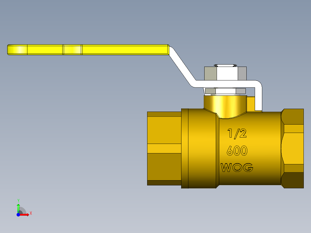 管道手动球阀-水管开关阀-手动阀门铜球阀DN15前视图