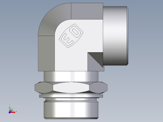 卡套式工业通用硬管接头EO_Adjustable_Locknut_elbow_WEE38SMOMDCF前视缩略图
