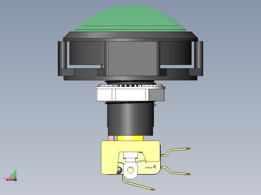 蓝球机游戏机按钮63mm后视图