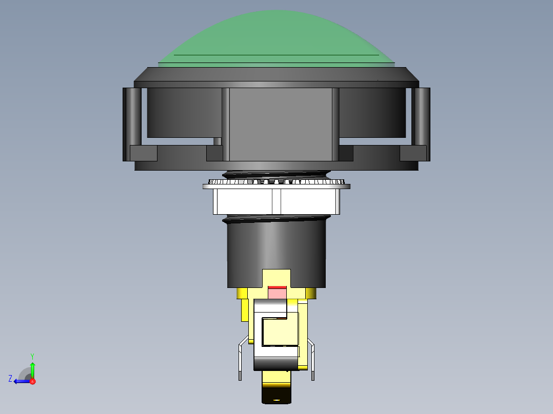 蓝球机游戏机按钮63mm右视图