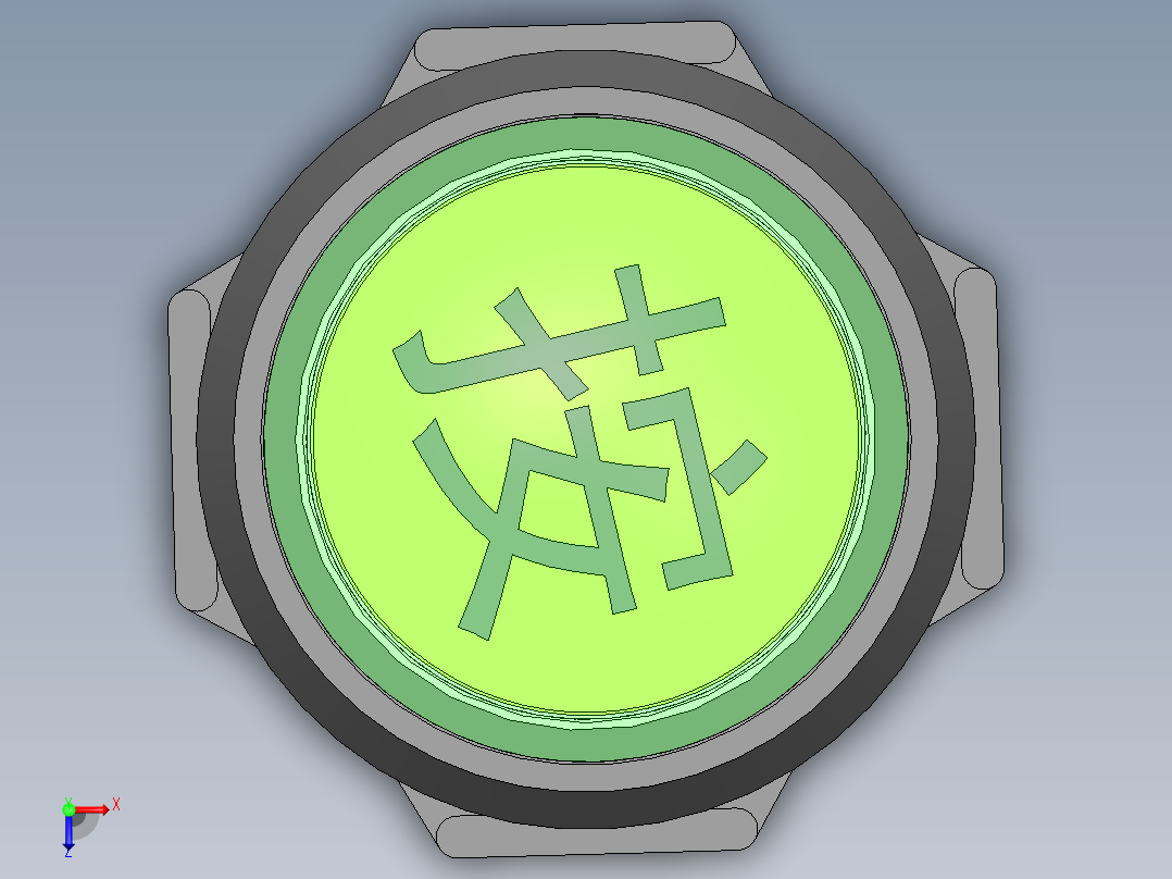 蓝球机游戏机按钮63mm俯视图