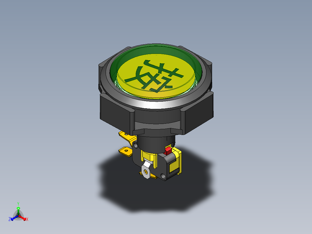 蓝球机游戏机按钮63mm正等轴测图