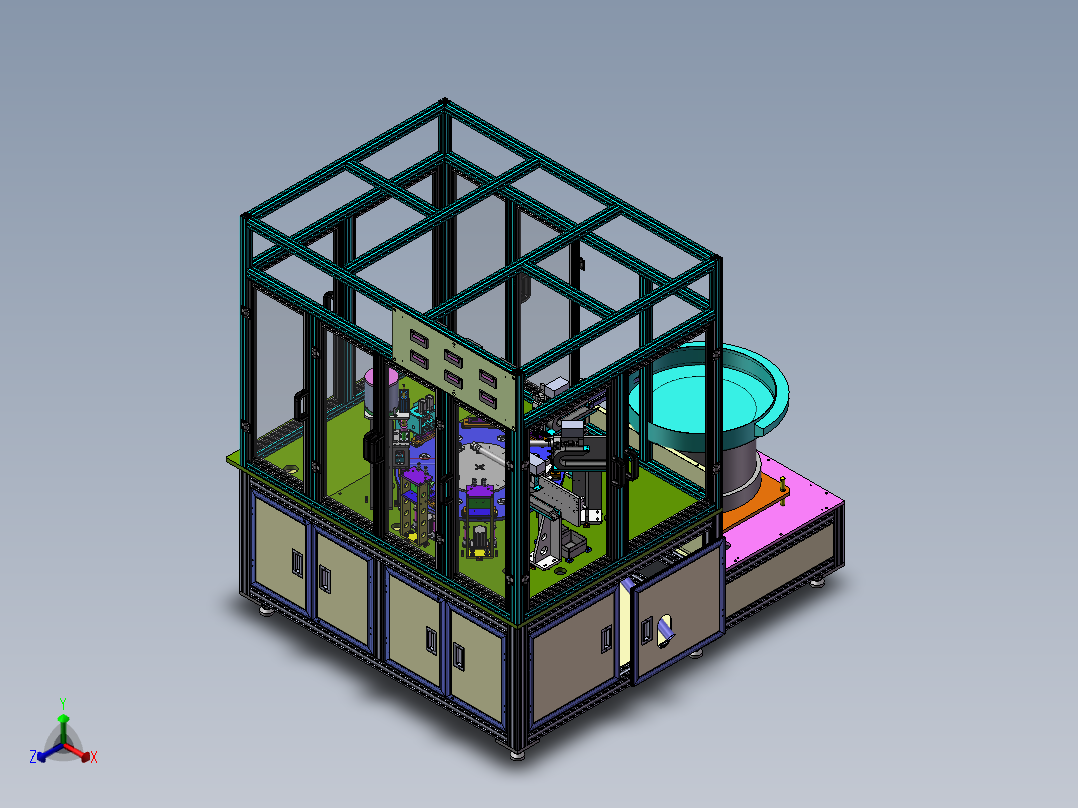 转盘式多工位检测机正等轴测图