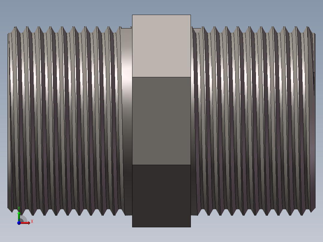 对丝-六角等径 DN20前视图