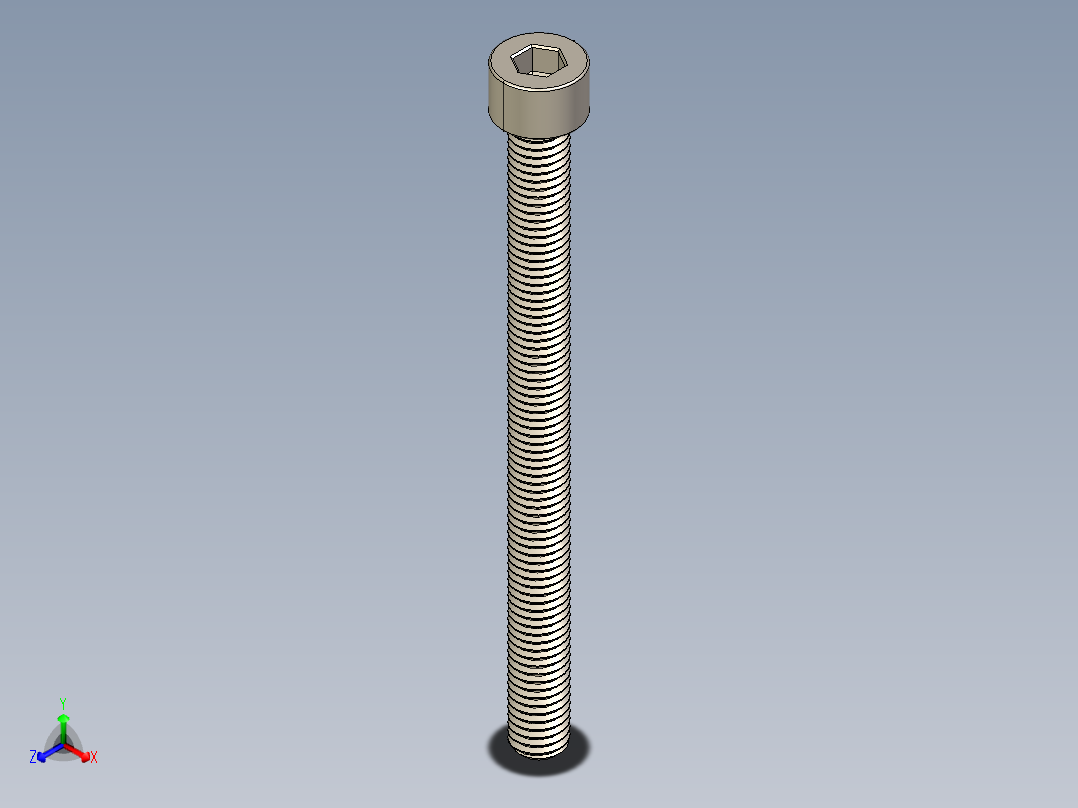 Screw_DIN_912_M8x100F_A2.STEP公制内六角螺钉正等轴测图